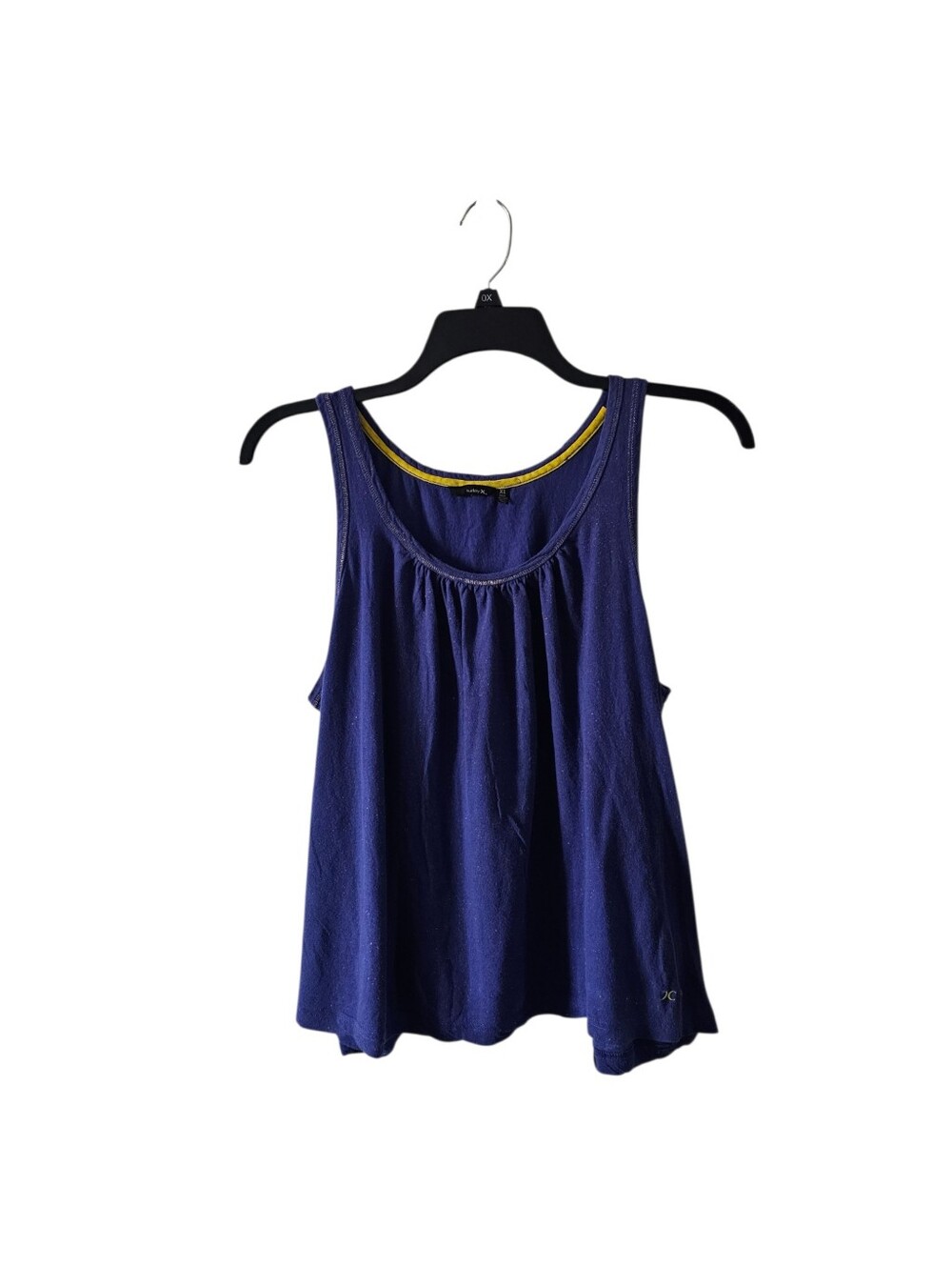 Hurley Vintage Y2K XL Swing Tank Top Purple Gold Sparkly Pleated Flowy Knit Tank